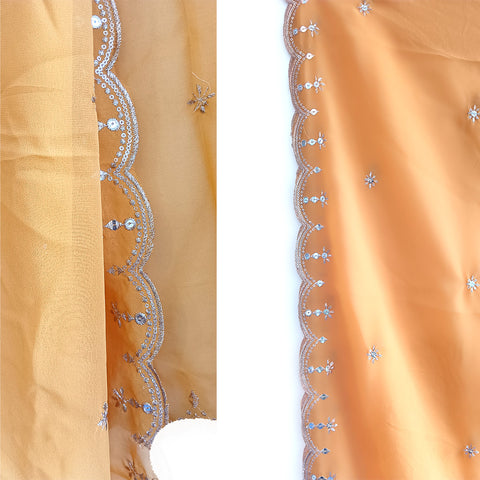 India Scarves Soft Georgette with Exquisite Cut Embroidery Fancy