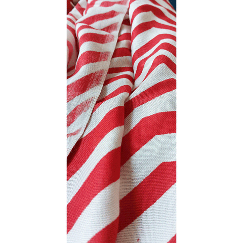 India Scarves Women's Viscose Geoi Design Red,Green,white and green colour Fragrance Stole, 75 Cm x 185 Cm, With Free Hanger